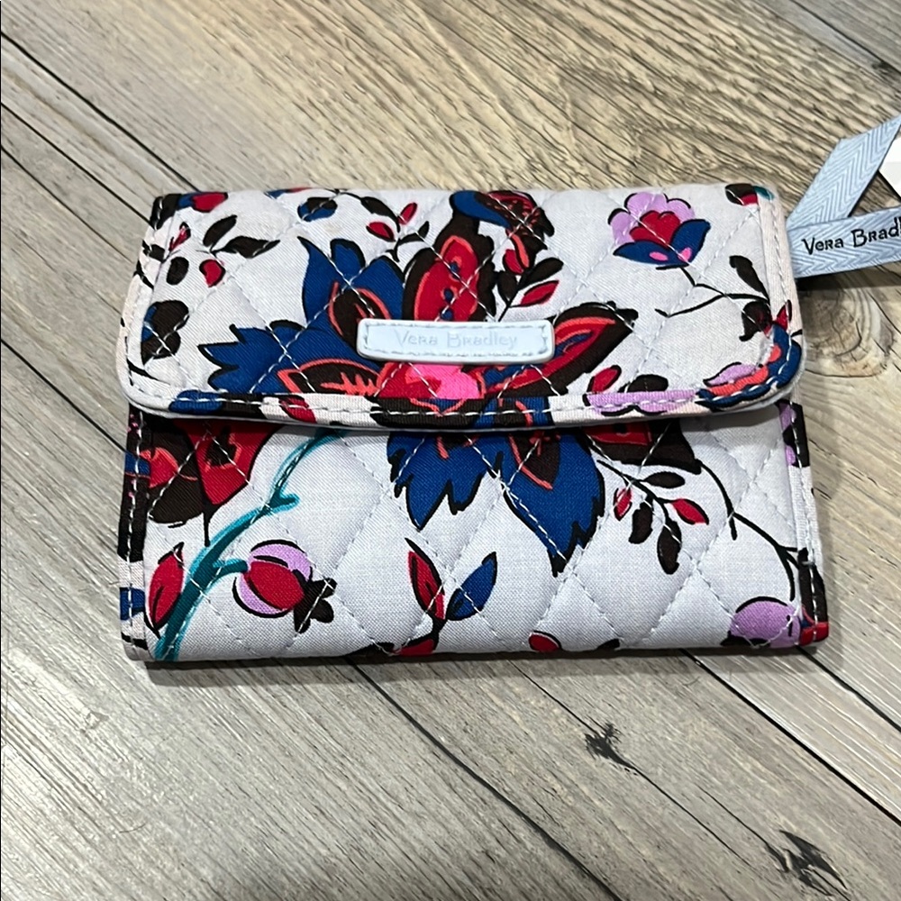 Vera Bradley Red and Pink Wallet with Floral Design